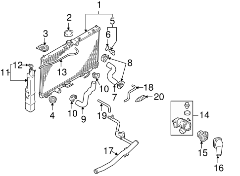 Radiator & Components for 2005 Mitsubishi Lancer | Mitsubishi Direct Parts