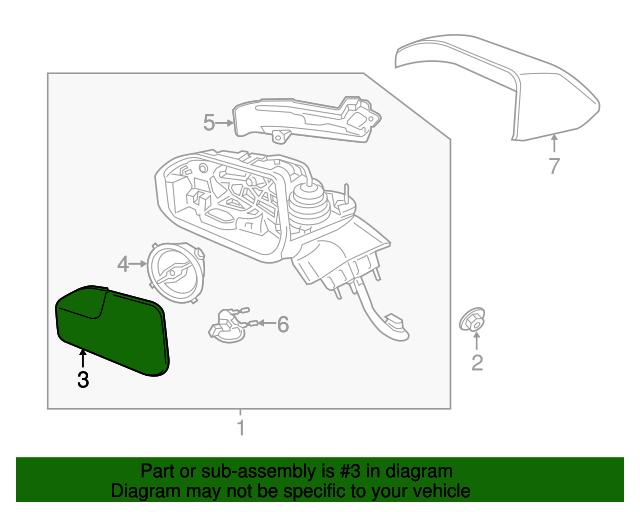 20132015 Lincoln MKZ OEM Glass Assembly Rear View Outer Mi DP5Z17K707