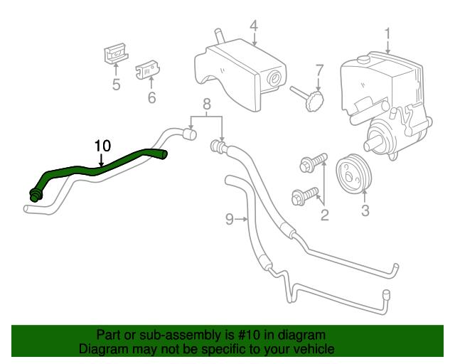 19972005 GM Power Steering Return Hose 22709265
