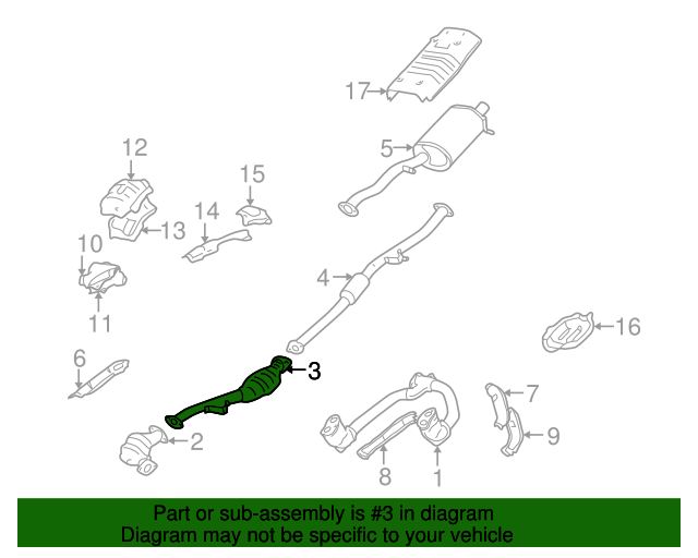 19961999 Subaru Catalytic Converter, Rear Only [Calif Specs Car