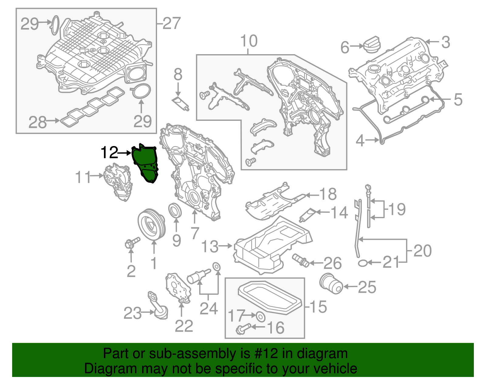 2014-2024 Nissan Cover Gasket 23797-9N00B | Nissan Parts Plus