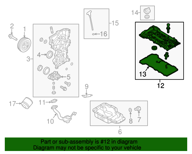 224102E000 Valve Cover 20122013 Kia Soul Kia.Parts Store