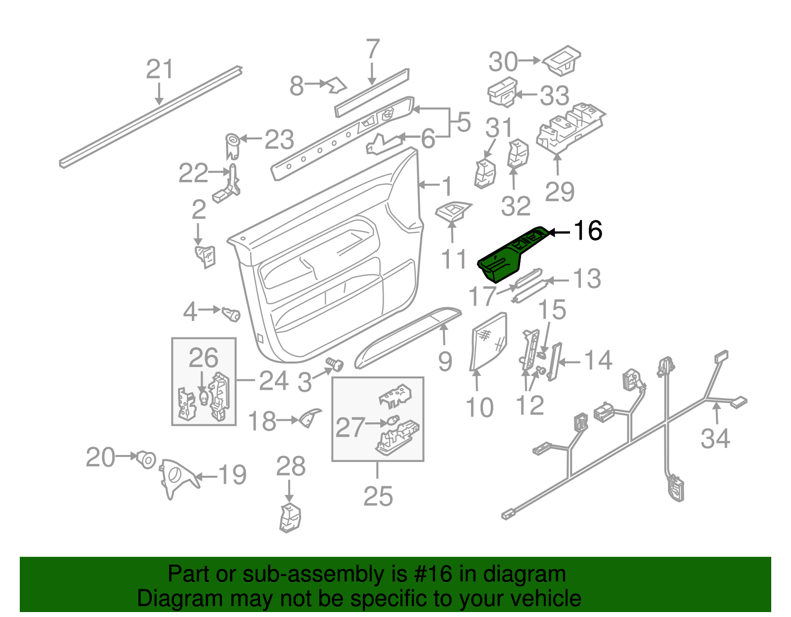 Switch Panel - Volkswagen (7L6-867-157-E-6C3)
