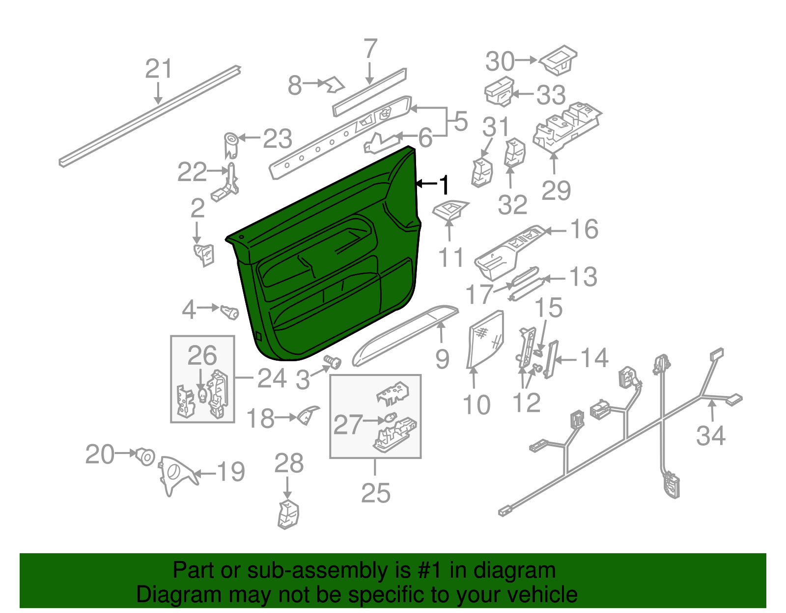 Door Trim Panel - Volkswagen (7L6-867-012-ET-CCP)