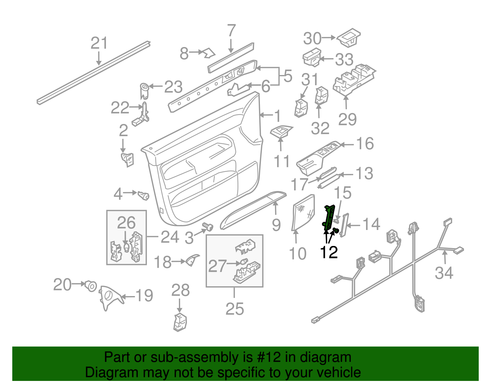 Pull Handle - Volkswagen (7L6-867-180-B-7B4)