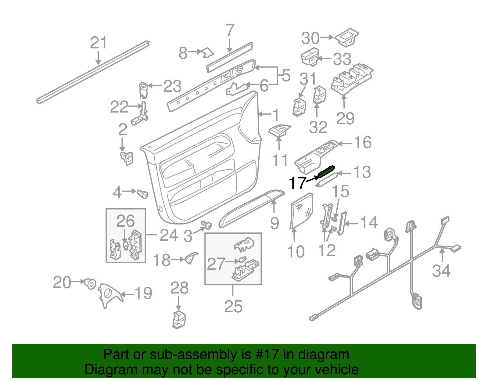 Switch Panel Cover - Volkswagen (7L6-867-553-A-7P1)