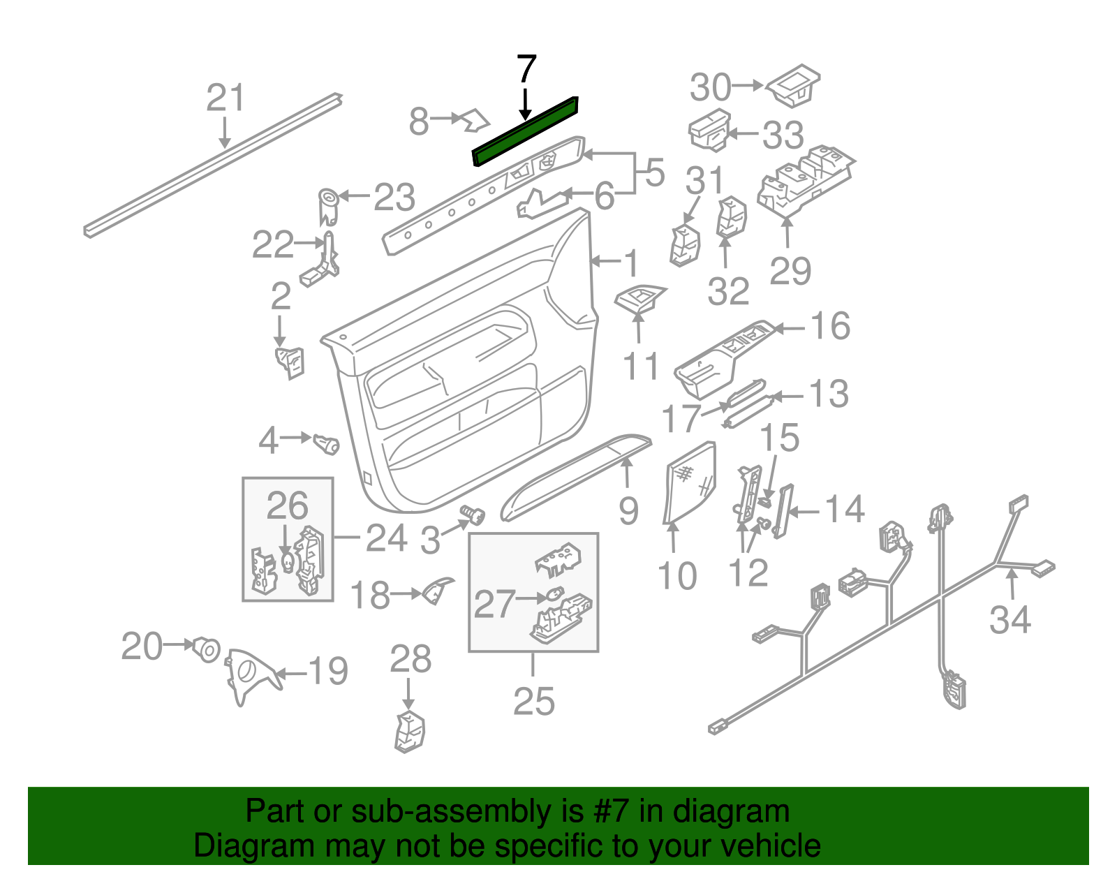 Insert Panel - Volkswagen (7L6-853-071-B-6BB)