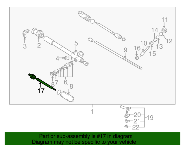 19902003 Mazda Miata Inner Tie Rod NA0132240