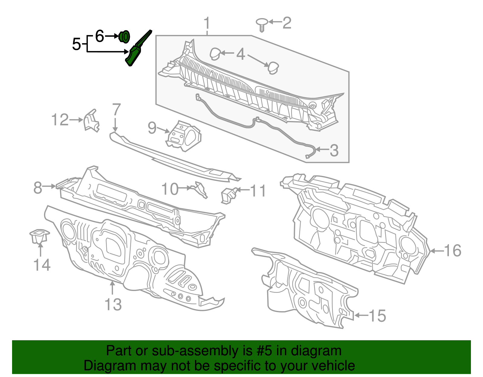 Driver Side Air Inlet Grille Panel Extension - GM (84027260)