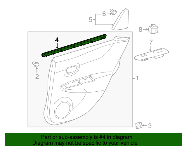 20152018 Toyota Yaris Belt WeatherStrip 681730D210 Toyota Parts Center