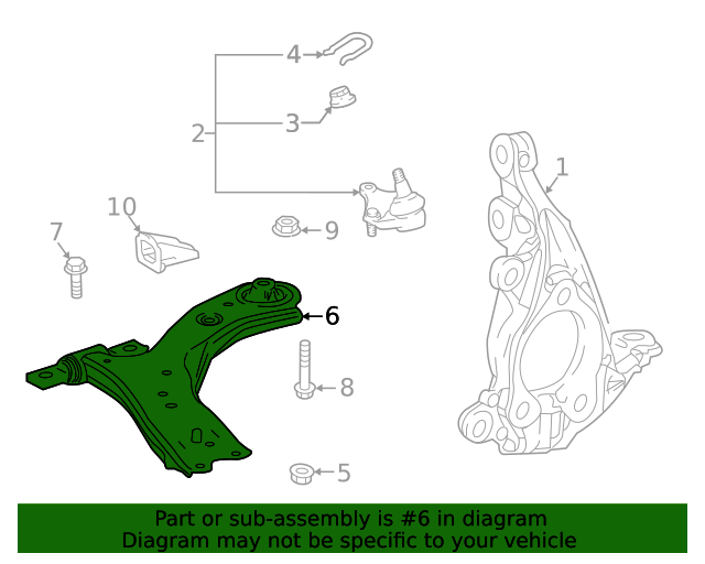 20202024 Toyota Highlander Lower Control Arm 480690E070 OEM Parts