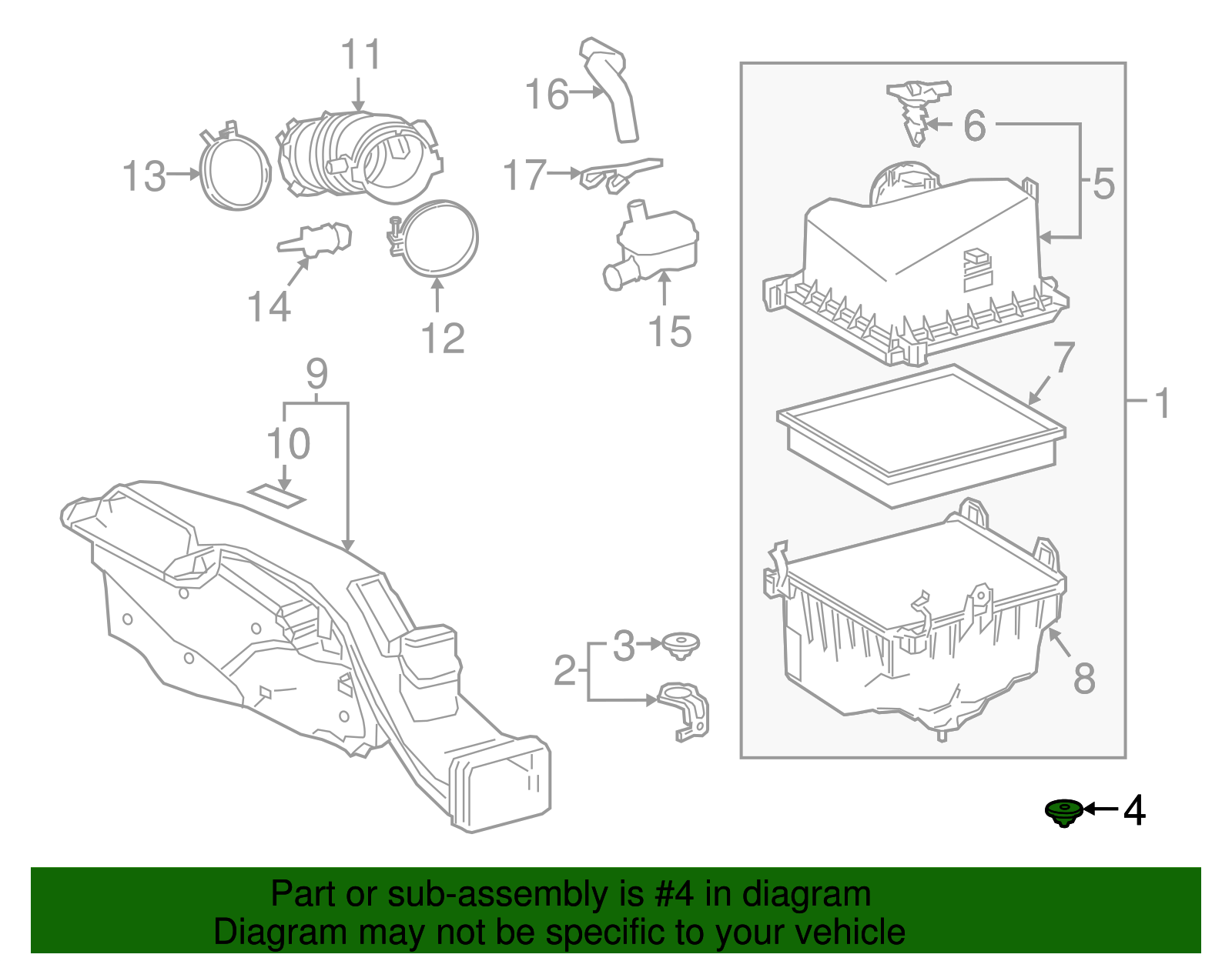 Air Cleaner Assembly Upper Insulator - Toyota (17769-25010)