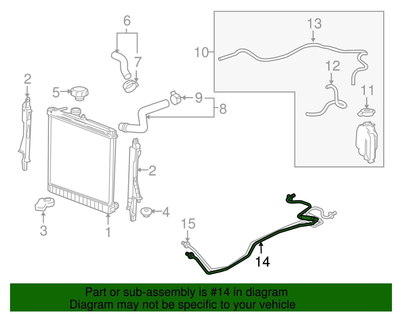Automatic Transmission Fluid Cooler Outlet Line - GM (15196327)