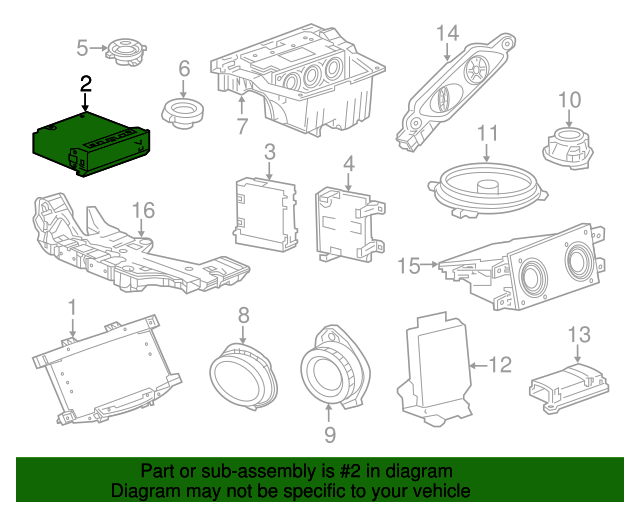 20162018 Cadillac CT6 Audio, CD Player 84172895 My GM Part