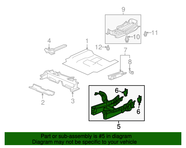 65530-TK6-A00ZZ - Center Rail 2009-2013 Honda Fit | Honda Parts Online