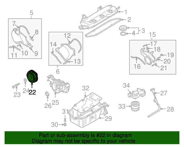 2003-2006 Mitsubishi Montero Crankshaft Pulley MD377380  