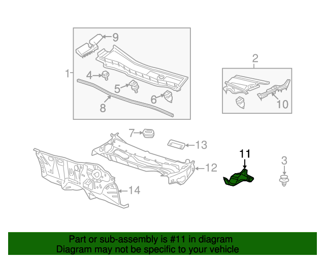 20082015 Honda Umbrella, Air Conditioner Hole 74225TA0A00 Honda
