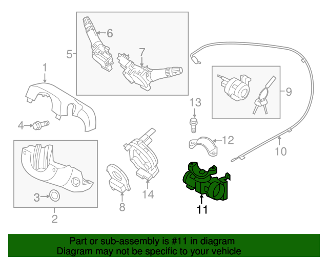 819101R110 Steering Lock 20122017 Hyundai Accent World OEM