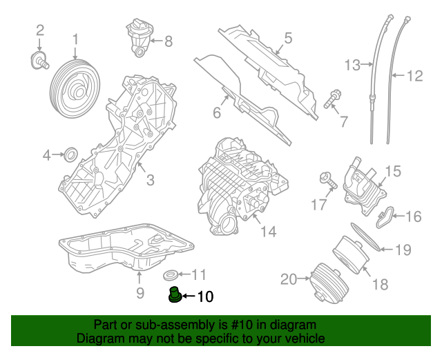 2829900017 Oil Pan Drain Plug 20162017 Smart Fortwo MercedesBenz