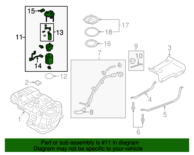 311104Z500 Fuel Pump Assembly 20132018 Hyundai Santa Fe Sport