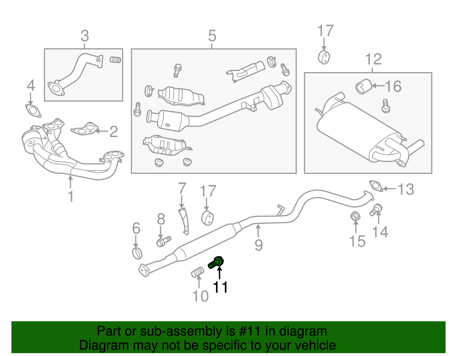 Intermediate Pipe Bolt - Scion (SU003-01115)