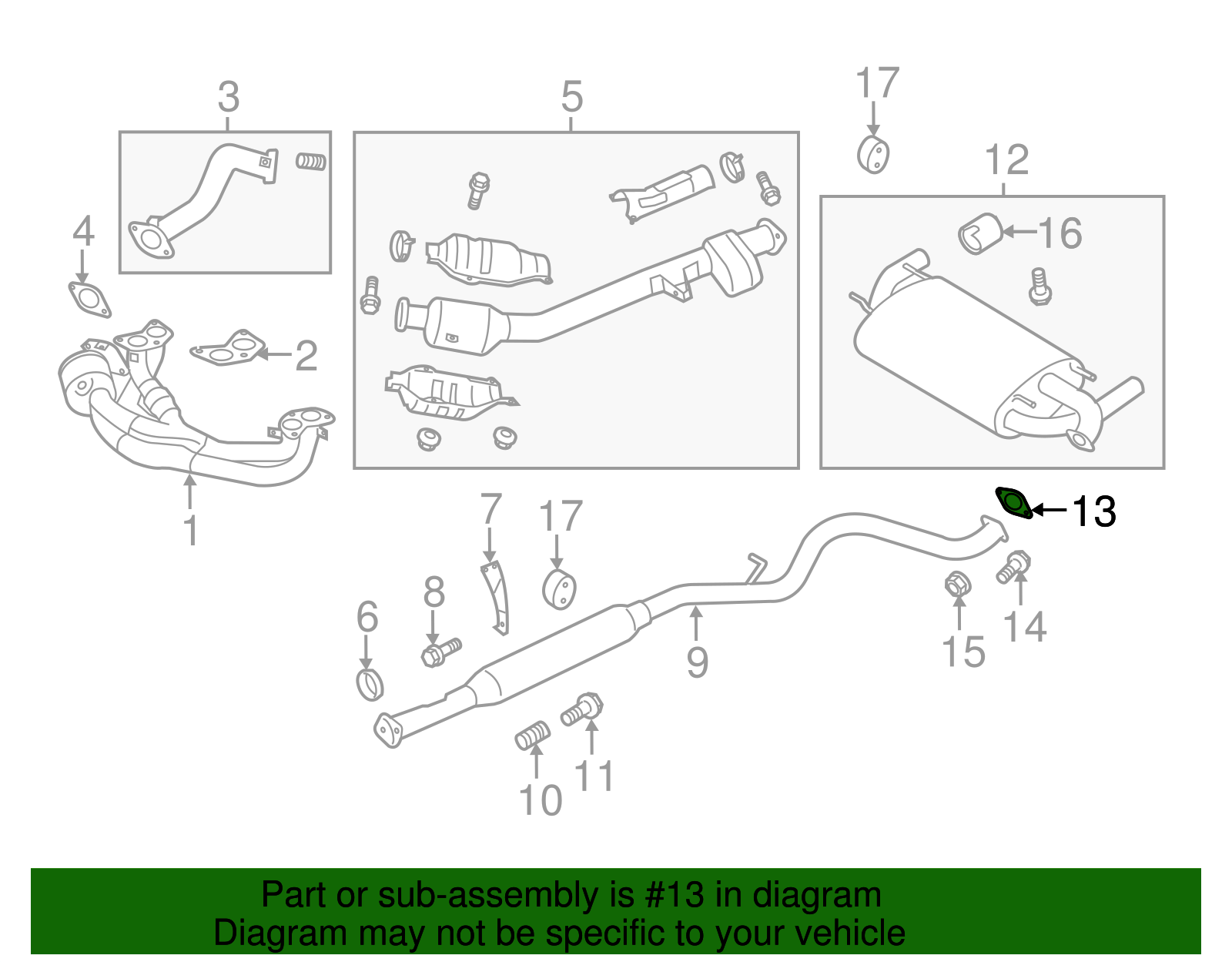 Exhaust Pipe Gasket,  No. 2 - Scion (SU003-01113)