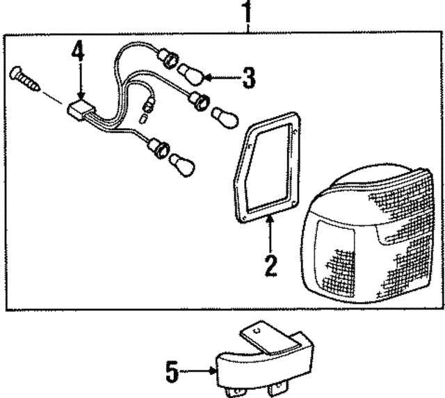 19992000 Kia Sportage Tail Light Socket 0K01251152