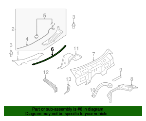 66834-JF00A - Seal To Cowl 2009-2024 Nissan GT-R | Nissan Parts ...