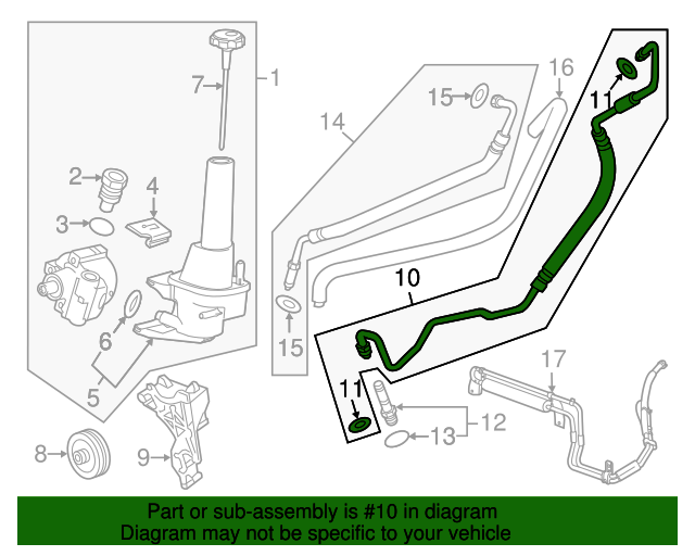 20112019 GM Power Steering Gear Inlet Hose 23251102 GM