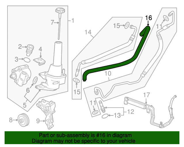 20112019 GM Power Brake Booster Outlet Hose Assembly 23223118 GM