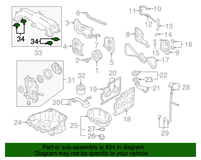 20052014 Subaru Intake Manifold Gasket 14035AA492 OEM Parts Online