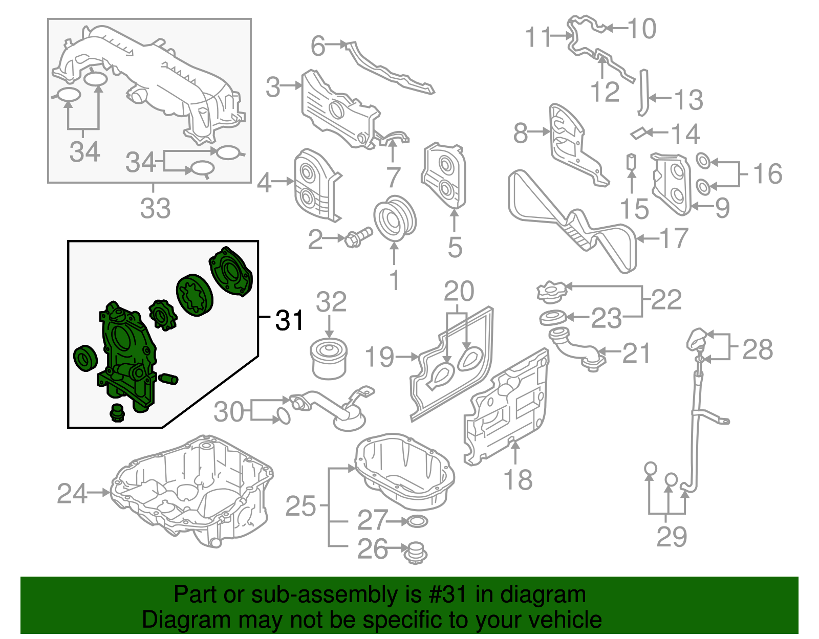 SUBARU　GRB オイルポンプアセンブリ 15010AA360 Buy Genuine Subaru 15010AA360 Oil Pump Assembly-Engine