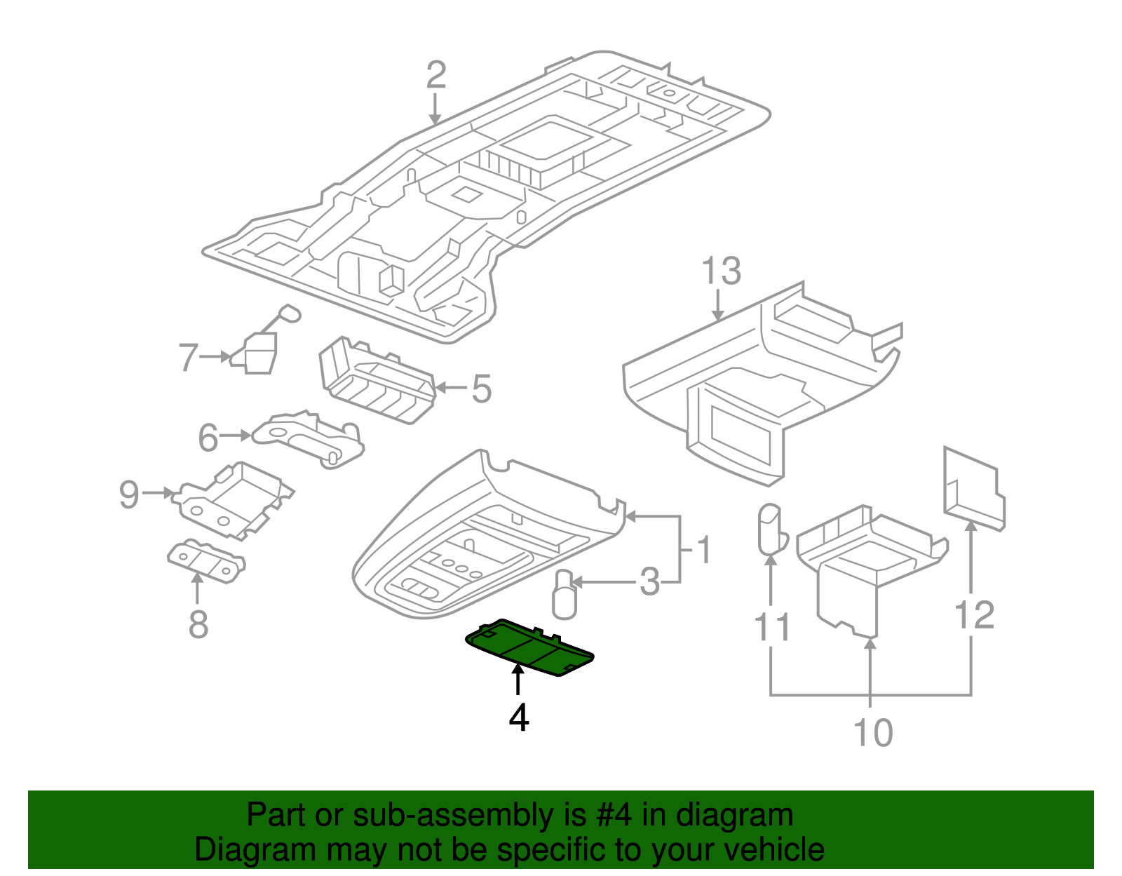 Dome Lamp Lens - GM (10385848)