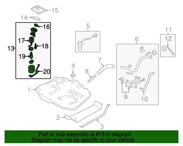 2012-2014 Hyundai Azera Fuel Pump 31110-2T600 | OEM Parts Online