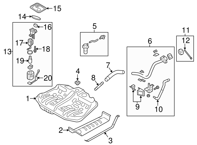 2012-2014 Hyundai Azera Fuel Pump 31110-2T600 | OEM Parts Online