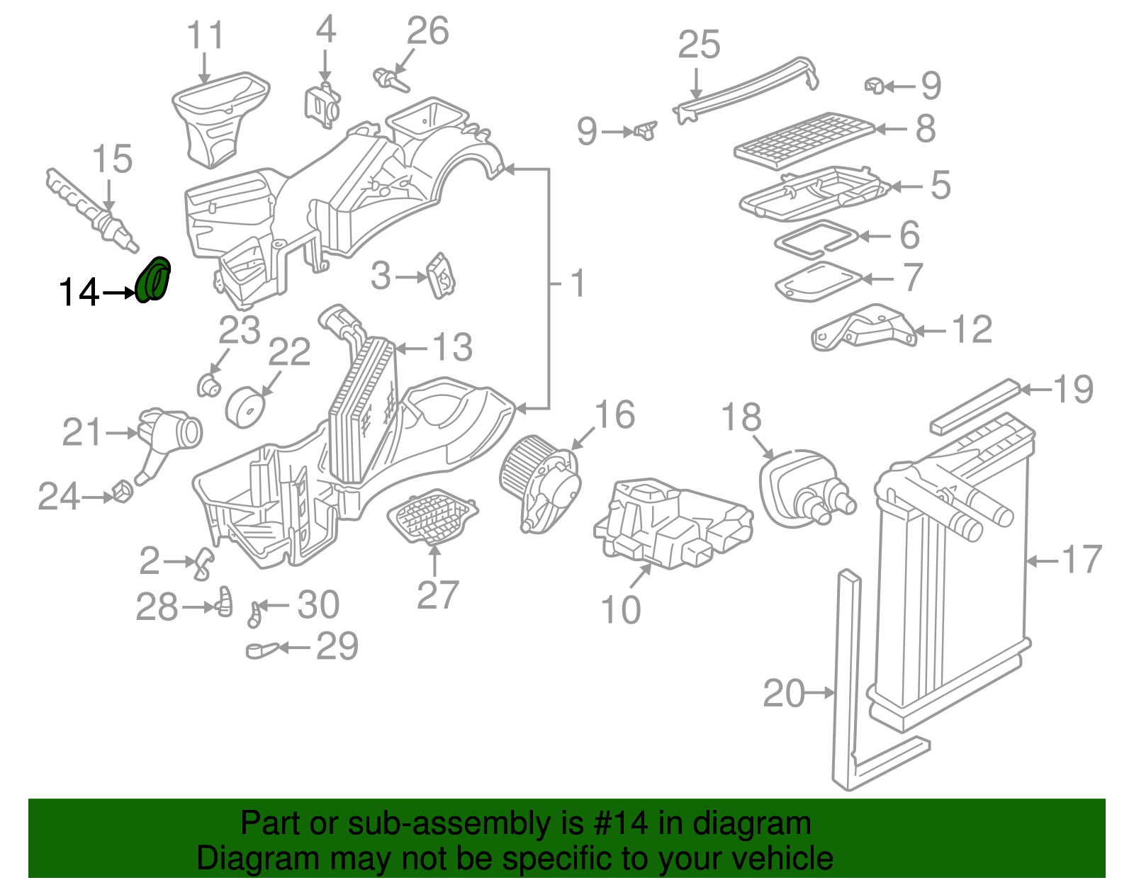 Evaporator Core Grommet - Volkswagen (8D0-820-119-A)