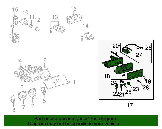 1998 Toyota Corolla Heater Control 5591002030E0 Toyota Parts Center