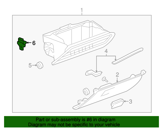 20102017 GM Instrument Panel Compartment Door Dampener 20853281 GM