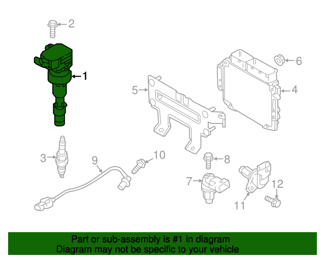 20172020 Hyundai Elantra Ignition Coil 2730103AA0 OEM Parts Online