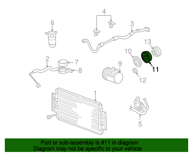 19842005 Air Conditioning Compressor Clutch Pulley 06580037 GM Parts