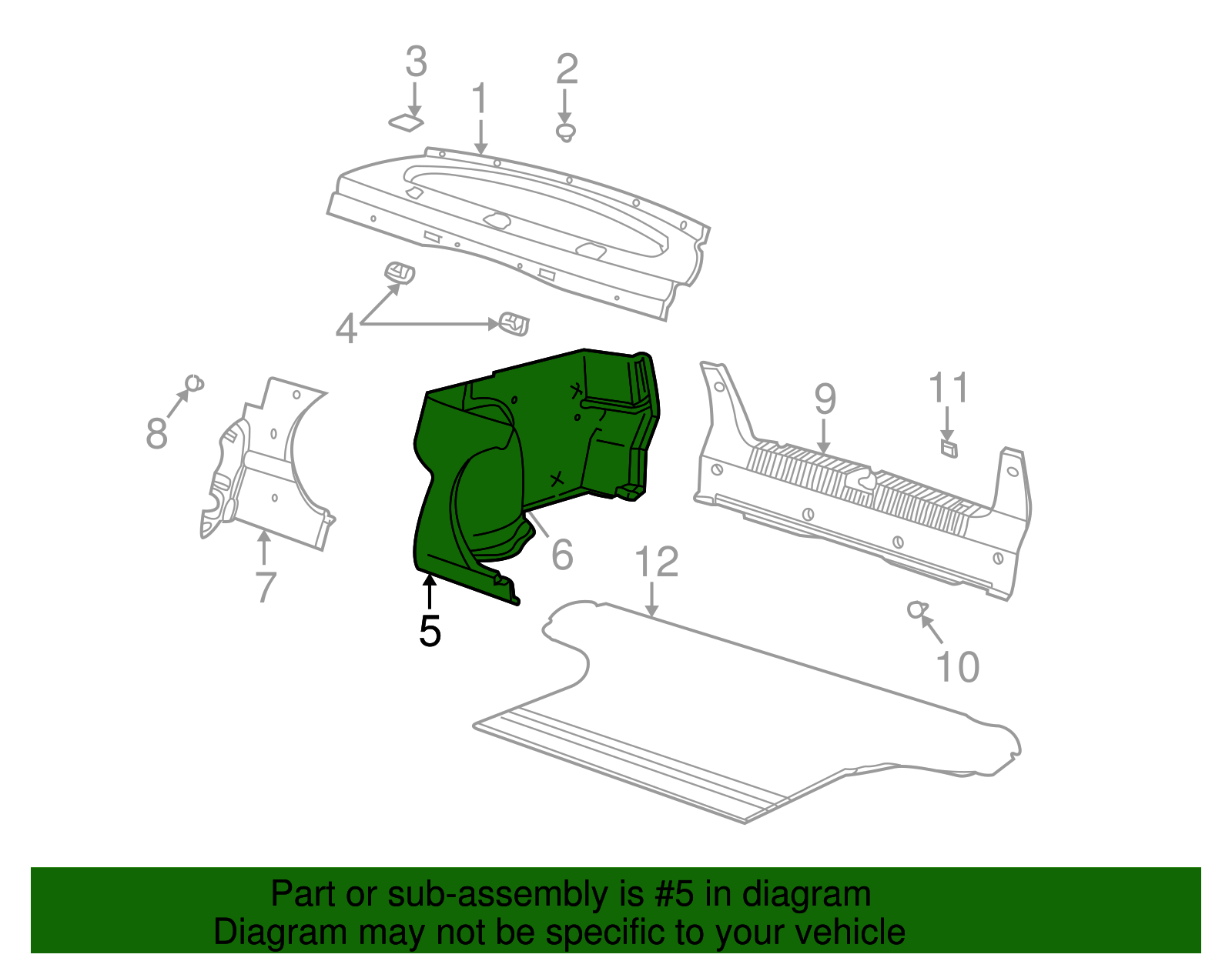 Trim Assembly, R/Cmpt Front *Heather Dark - GM (90583611)