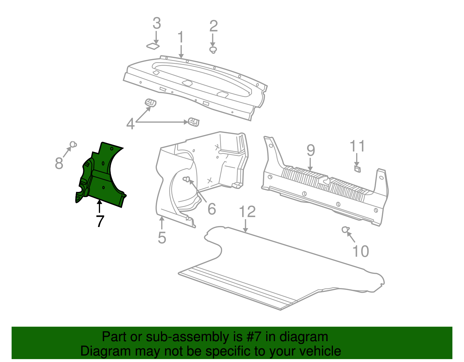 Trim Assembly, R/Cmpt Front *Heather Dark - GM (90583615)