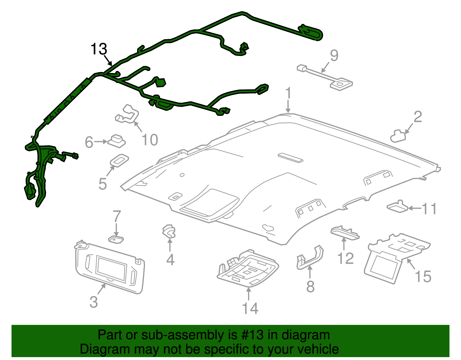 Headliner Wiring Harness - GM (84315401)