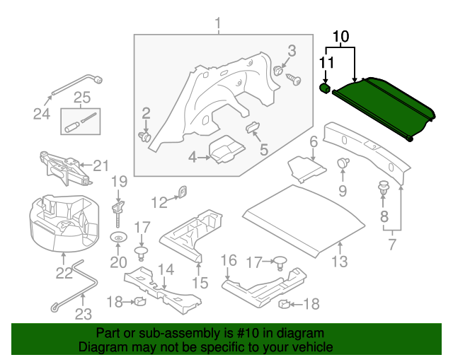 20172023 Subaru Cargo Cover 65550FL00CVH Subaru Parts Store