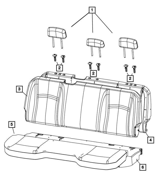 20212022 Ram 1500 Classic Rear Headrest, Outboard 7FT25LA8AA Mopar