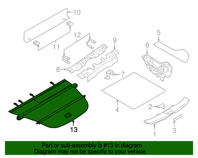 20152020 Nissan Murano Tonneau Cover Assembly 849825AA3A