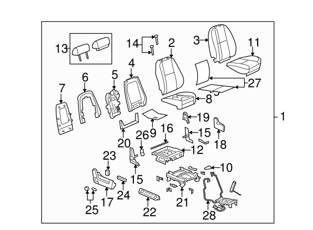Coprisedile Inferiore Lato Guida In Tessuto Nero Per Silverado/Sierra 2007-2009 – GM 20758029