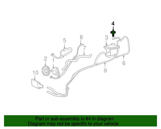F7UZ3A006AA 19972010 Ford Power Steering Reservoir Cap Fairway