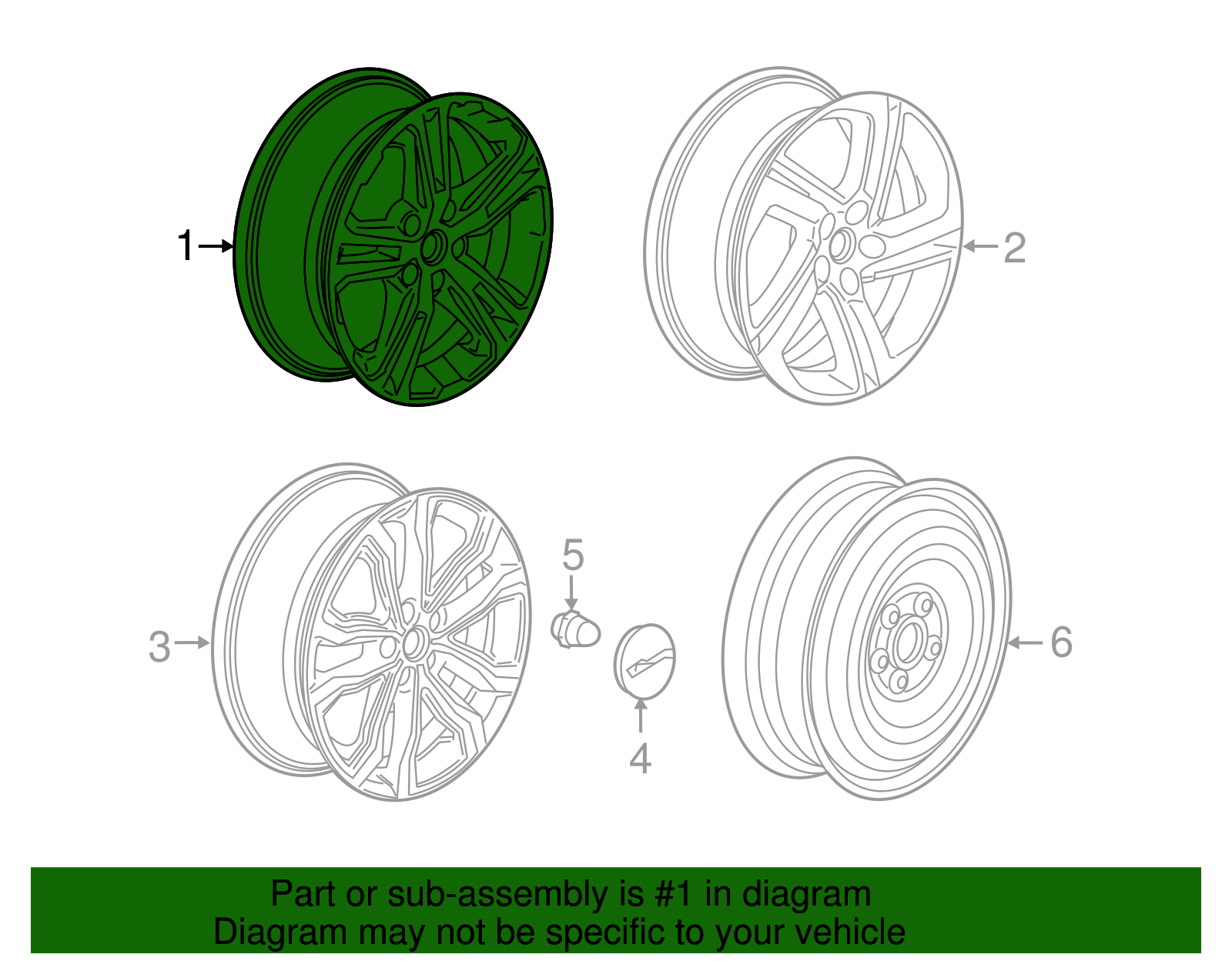 Front and Rear Aluminum Wheel - GM (84348842)