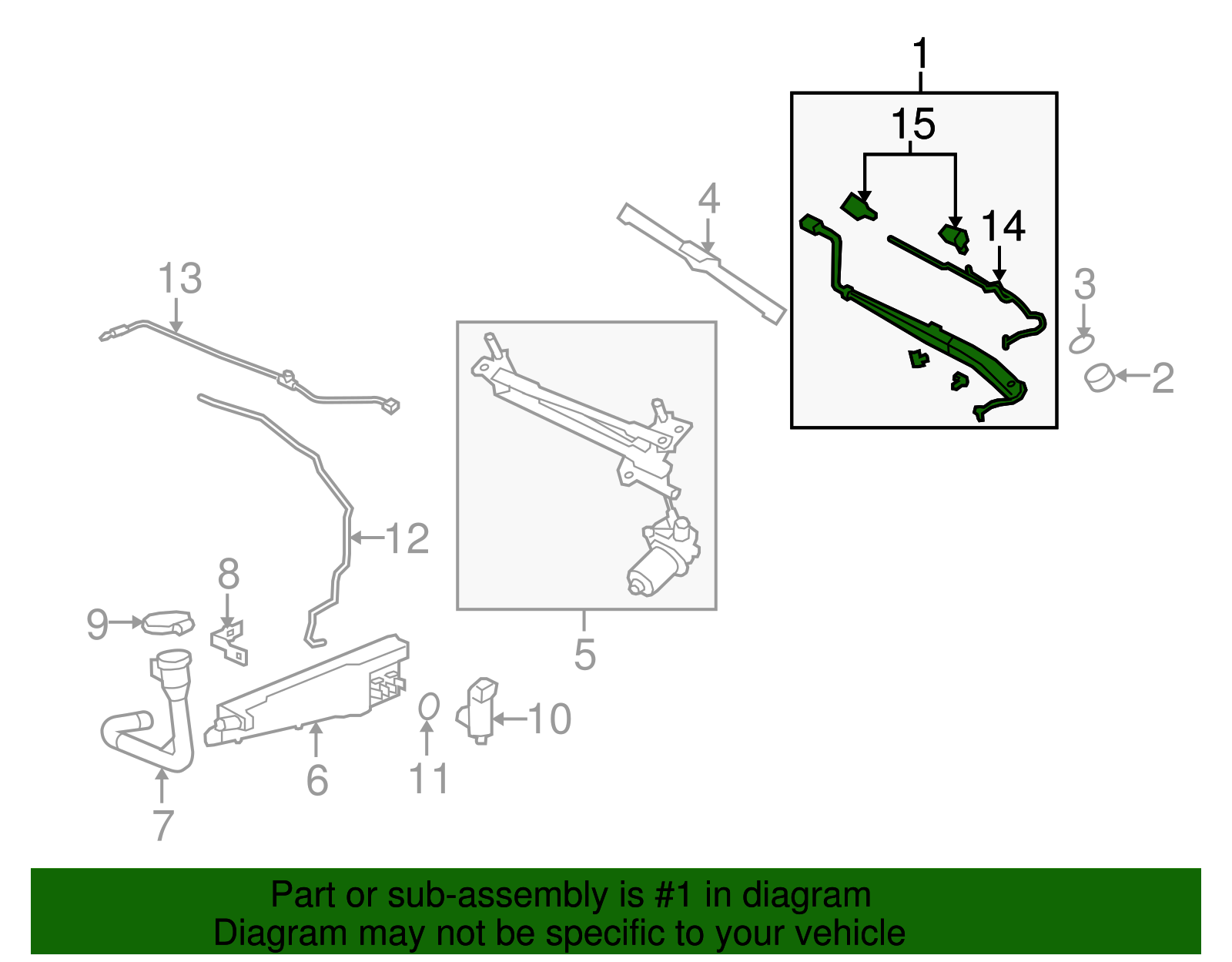 Driver Side Windshield Wiper Arm - GM (92280129)
